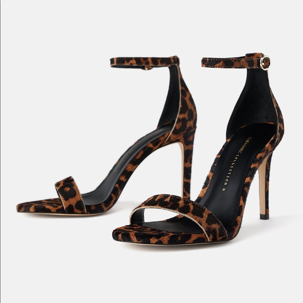 Zara animal print heeled sandals size 10 worn once.
